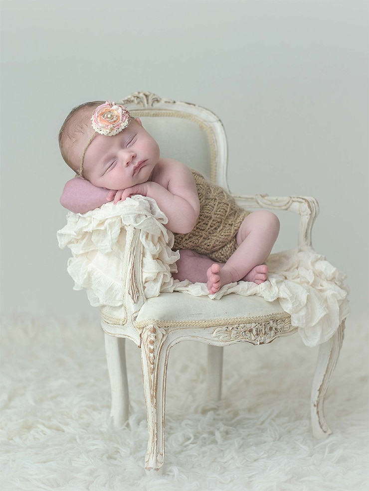 sleeping baby in chair